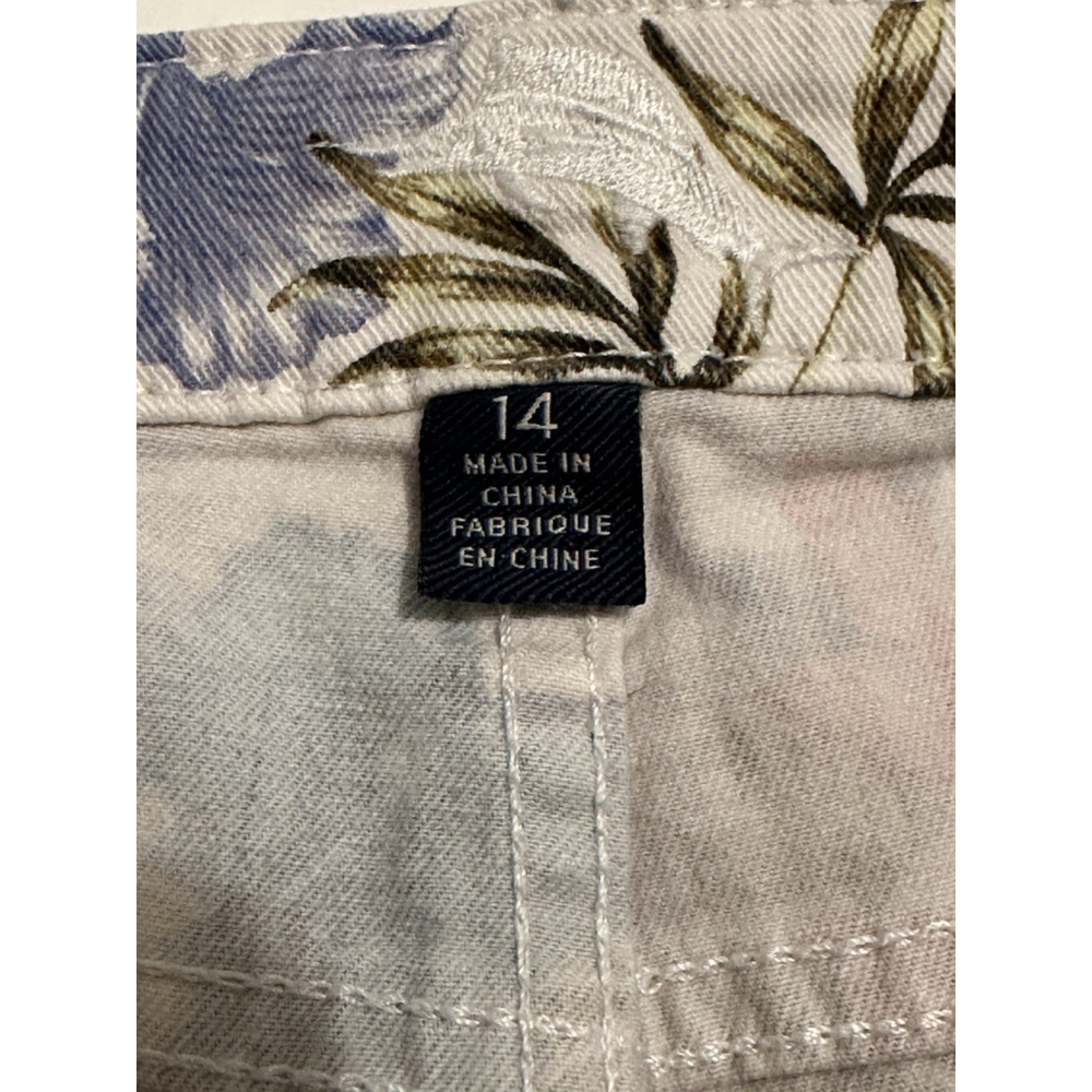 Tommy Bahama Ankle Floral Denim Jeans Womens 14 Multicolor Beach Tropical Pants - Picture 5 of 16